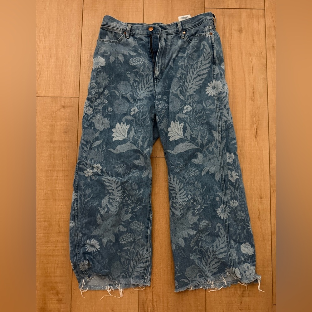 Free people x wrangler world wide crop jeans